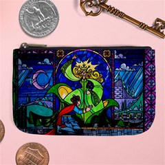 Beauty And The Beast Stained Glass Rose Large Coin Purse from ArtsNow.com Front