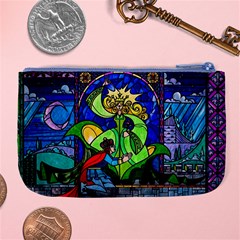 Beauty And The Beast Stained Glass Rose Large Coin Purse from ArtsNow.com Back