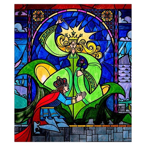 Beauty And The Beast Stained Glass Rose Drawstring Pouch (XS) from ArtsNow.com Front