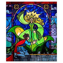 Beauty And The Beast Stained Glass Rose Drawstring Pouch (XS) from ArtsNow.com Back