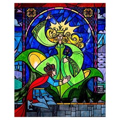 Beauty And The Beast Stained Glass Rose Drawstring Pouch (XL) from ArtsNow.com Back