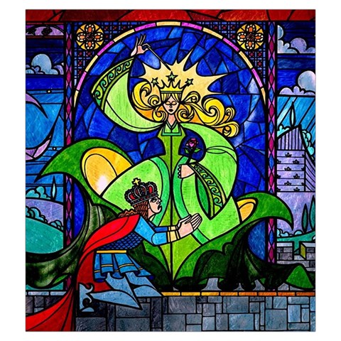 Beauty And The Beast Stained Glass Rose Drawstring Pouch (2XL) from ArtsNow.com Front
