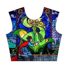Beauty And The Beast Stained Glass Rose Cotton Crop Top from ArtsNow.com Front
