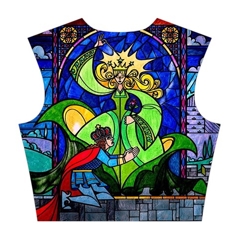 Beauty And The Beast Stained Glass Rose Cotton Crop Top from ArtsNow.com Back