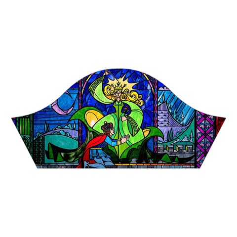 Beauty And The Beast Stained Glass Rose Cotton Crop Top from ArtsNow.com Left Sleeve