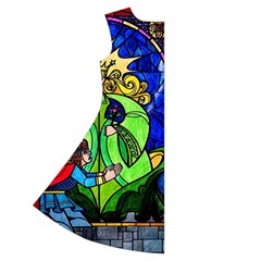 Beauty And The Beast Stained Glass Rose Short Sleeve V Back Left