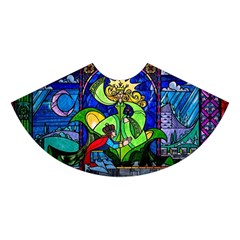 Beauty And The Beast Stained Glass Rose Midi Sleeveless Dress from ArtsNow.com Skirt Front