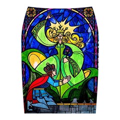 Beauty And The Beast Stained Glass Rose Midi Wrap Pencil Skirt from ArtsNow.com Back