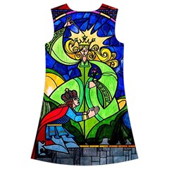 Beauty And The Beast Stained Glass Rose Kids  Short Sleeve Velvet Dress from ArtsNow.com Back