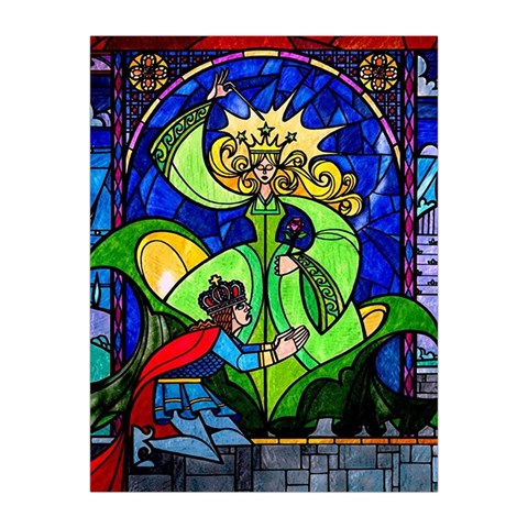 Beauty And The Beast Stained Glass Rose Medium Tapestry from ArtsNow.com Front