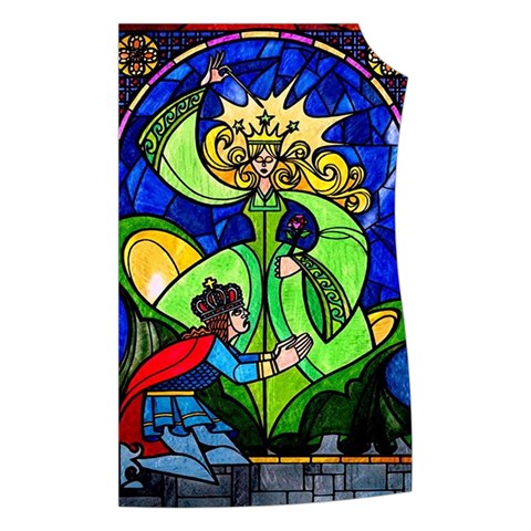 Beauty And The Beast Stained Glass Rose Women s Button Up Vest from ArtsNow.com Front Left