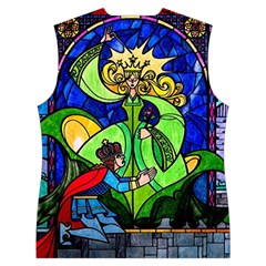 Beauty And The Beast Stained Glass Rose Women s Button Up Vest from ArtsNow.com Back