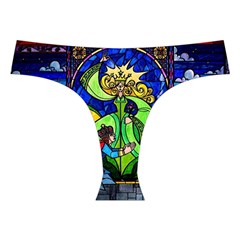 Beauty And The Beast Stained Glass Rose Cross Back Hipster Bikini Set from ArtsNow.com Front Under