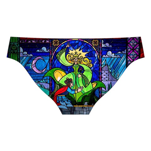 Beauty And The Beast Stained Glass Rose Cross Back Hipster Bikini Set from ArtsNow.com Back Under