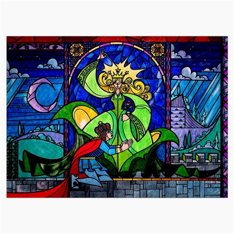 Beauty And The Beast Stained Glass Rose Roll Up Canvas Pencil Holder (M) from ArtsNow.com Front