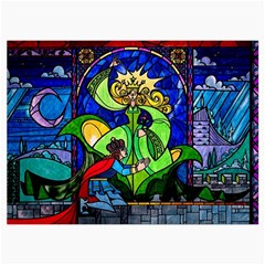 Beauty And The Beast Stained Glass Rose Roll Up Canvas Pencil Holder (L) from ArtsNow.com Front