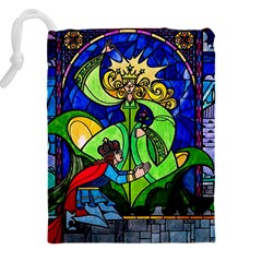 Beauty And The Beast Stained Glass Rose Drawstring Pouch (4XL) from ArtsNow.com Back