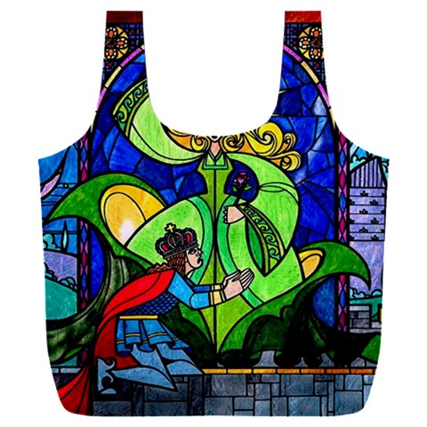 Beauty And The Beast Stained Glass Rose Full Print Recycle Bag (XXL) from ArtsNow.com Back