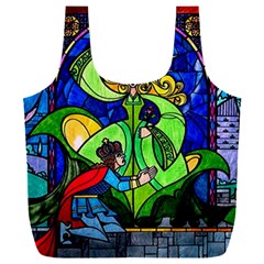 Beauty And The Beast Stained Glass Rose Full Print Recycle Bag (XXL) from ArtsNow.com Back