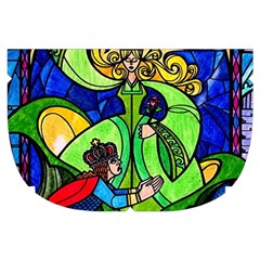 Beauty And The Beast Stained Glass Rose Make Up Case (Small) from ArtsNow.com Side Left