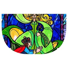 Beauty And The Beast Stained Glass Rose Make Up Case (Medium) from ArtsNow.com Side Left