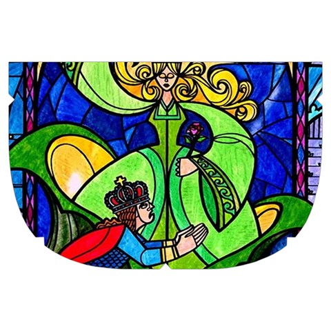 Beauty And The Beast Stained Glass Rose Make Up Case (Large) from ArtsNow.com Side Right