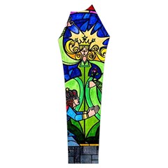 Beauty And The Beast Stained Glass Rose Women s Long Sleeve Raglan T Sleeve Left