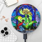 Beauty And The Beast Stained Glass Rose Wireless Fast Charger(White)