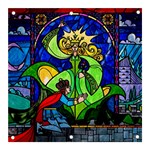 Beauty And The Beast Stained Glass Rose Banner and Sign 3  x 3 