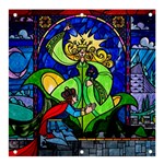 Beauty And The Beast Stained Glass Rose Banner and Sign 4  x 4 