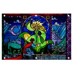 Beauty And The Beast Stained Glass Rose Banner and Sign 6  x 4 