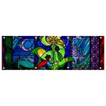 Beauty And The Beast Stained Glass Rose Banner and Sign 9  x 3 