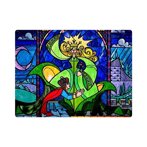 Beauty And The Beast Stained Glass Rose Premium Plush Fleece Blanket (Mini) from ArtsNow.com 35 x27  Blanket Front
