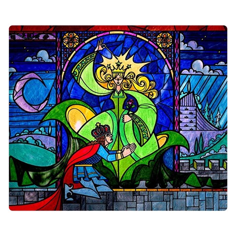Beauty And The Beast Stained Glass Rose Premium Plush Fleece Blanket (Small) from ArtsNow.com 50 x40  Blanket Front