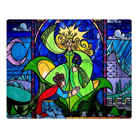 Beauty And The Beast Stained Glass Rose Premium Plush Fleece Blanket (Large) from ArtsNow.com 80 x60  Blanket Front