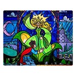 Beauty And The Beast Stained Glass Rose Premium Plush Fleece Blanket (Large)