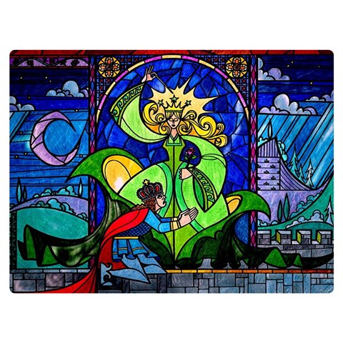 Beauty And The Beast Stained Glass Rose Two Sides Premium Plush Fleece Blanket (Extra Small) from ArtsNow.com 40 x30  Blanket Front