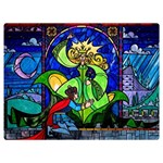 Beauty And The Beast Stained Glass Rose Two Sides Premium Plush Fleece Blanket (Extra Small)
