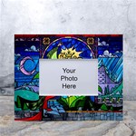 Beauty And The Beast Stained Glass Rose White Tabletop Photo Frame 4 x6 
