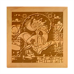 Beauty And The Beast Stained Glass Rose Wood Photo Frame Cube