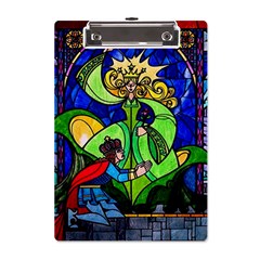 Beauty And The Beast Stained Glass Rose A5 Acrylic Clipboard from ArtsNow.com Front