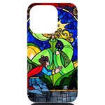 Beauty And The Beast Stained Glass Rose iPhone 14 Pro Black UV Print Case