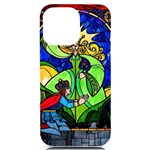 Beauty And The Beast Stained Glass Rose iPhone 14 Pro Max Black UV Print Case