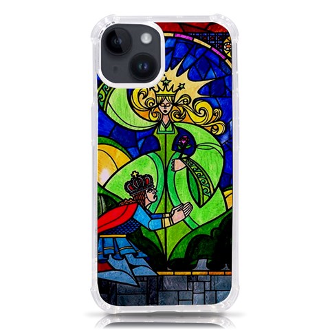 Beauty And The Beast Stained Glass Rose iPhone 14 TPU UV Print Case from ArtsNow.com Front