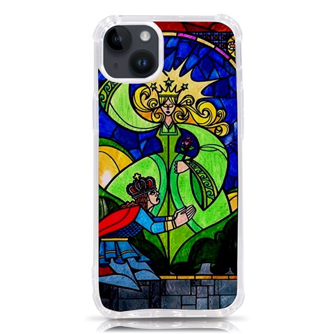 Beauty And The Beast Stained Glass Rose iPhone 14 Plus TPU UV Print Case from ArtsNow.com Front