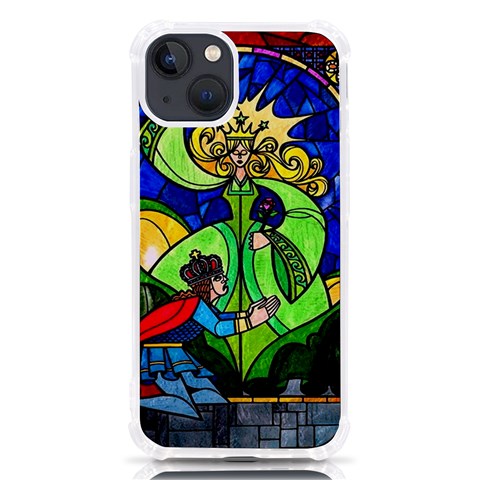 Beauty And The Beast Stained Glass Rose iPhone 13 TPU UV Print Case from ArtsNow.com Front