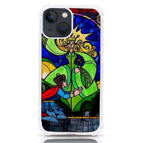 Beauty And The Beast Stained Glass Rose iPhone 13 mini TPU UV Print Case from ArtsNow.com Front