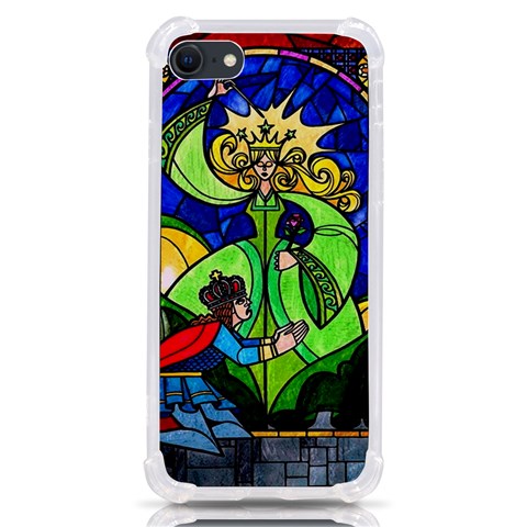 Beauty And The Beast Stained Glass Rose iPhone SE from ArtsNow.com Front