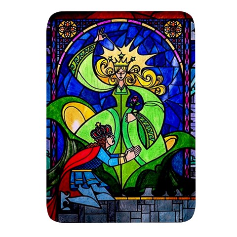 Beauty And The Beast Stained Glass Rose Rectangular Glass Fridge Magnet (4 pack) from ArtsNow.com Front
