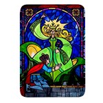 Beauty And The Beast Stained Glass Rose Rectangular Glass Fridge Magnet (4 pack)